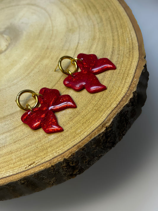 Lazo Glitter Rojo Brillante