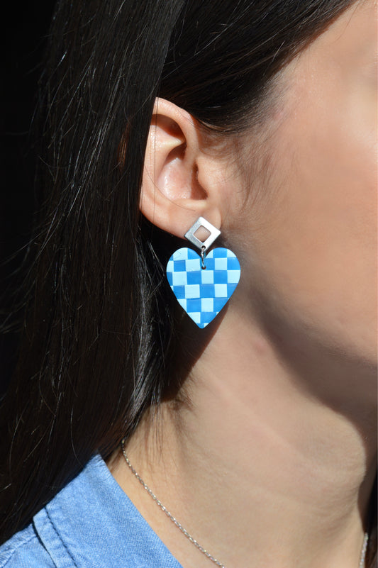 Corazón pixel azul
